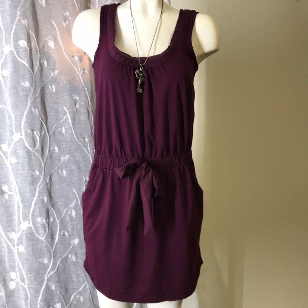Ann Taylor LOFT burgundy romper style dress